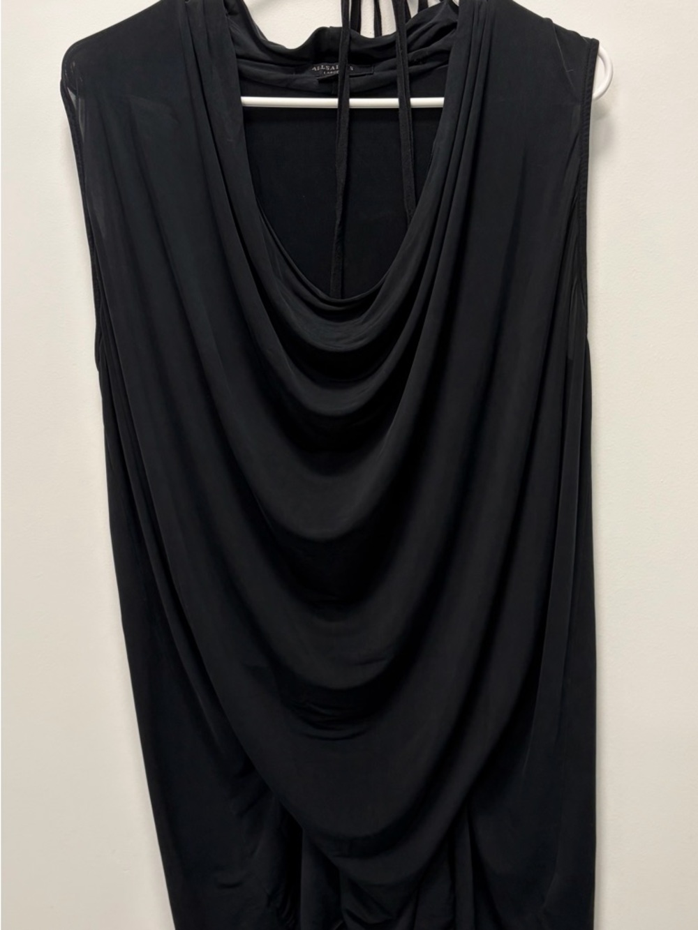 AllSaints ALEI Convertible Black Sleeveless Tunic Top Size L